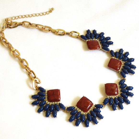 3/$30! Blue & Red Statement Necklace - Picture 3 of 6